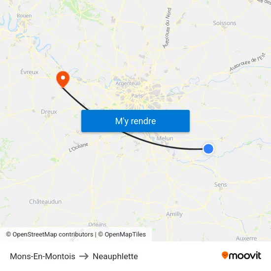 Mons-En-Montois to Neauphlette map
