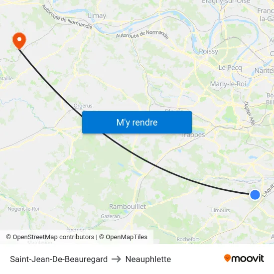 Saint-Jean-De-Beauregard to Neauphlette map