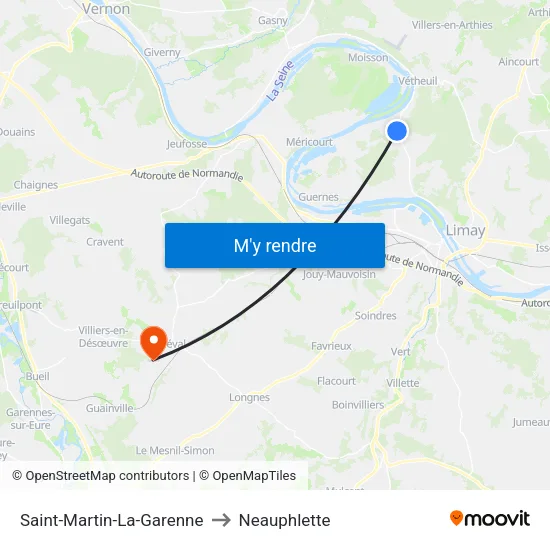 Saint-Martin-La-Garenne to Neauphlette map