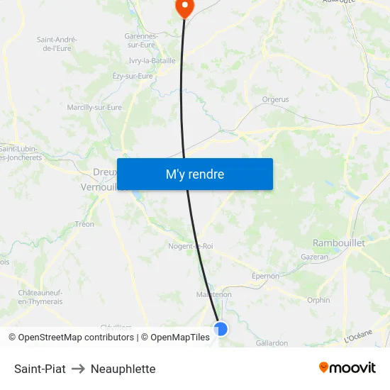 Saint-Piat to Neauphlette map