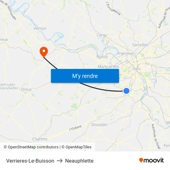 Verrieres-Le-Buisson to Neauphlette map