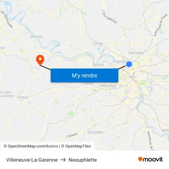 Villeneuve-La-Garenne to Neauphlette map