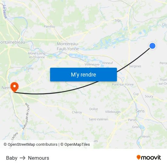 Baby to Nemours map