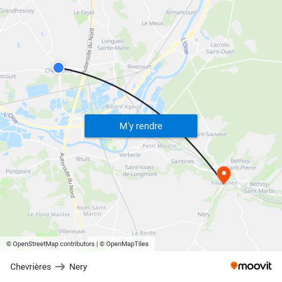 Chevrières to Chevrières map