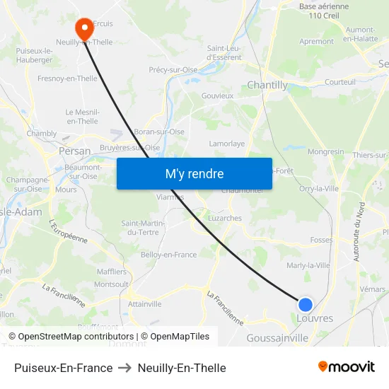 Puiseux-En-France to Neuilly-En-Thelle map