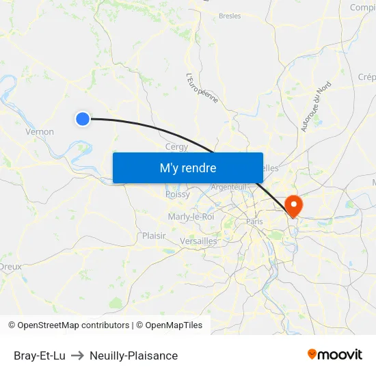 Bray-Et-Lu to Neuilly-Plaisance map