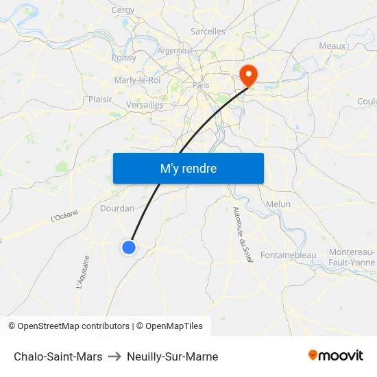 Chalo-Saint-Mars to Neuilly-Sur-Marne map