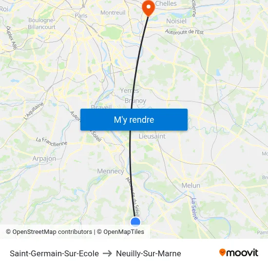 Saint-Germain-Sur-Ecole to Neuilly-Sur-Marne map
