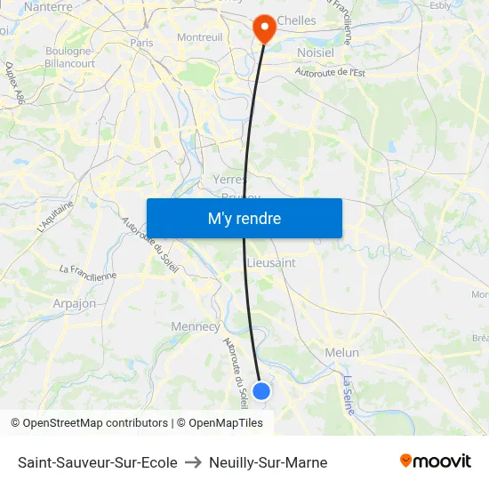 Saint-Sauveur-Sur-Ecole to Neuilly-Sur-Marne map