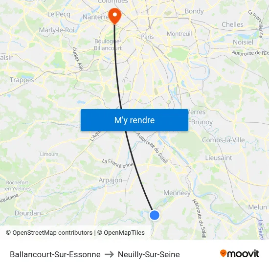 Ballancourt-Sur-Essonne to Neuilly-Sur-Seine map