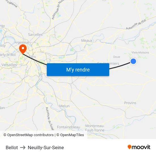 Bellot to Neuilly-Sur-Seine map