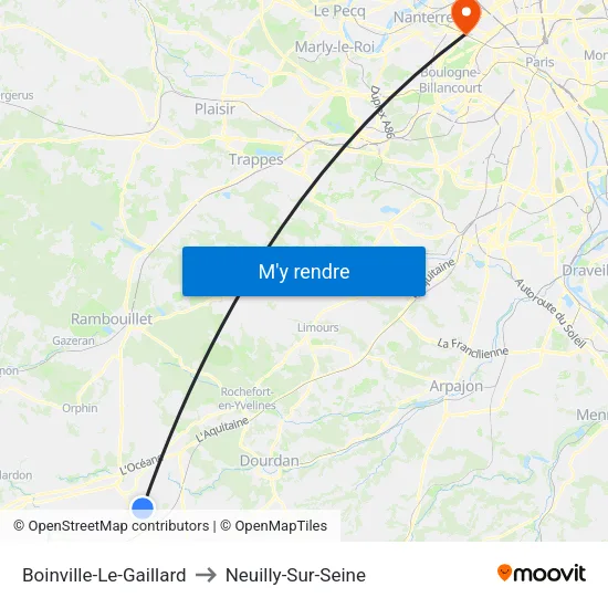 Boinville-Le-Gaillard to Neuilly-Sur-Seine map