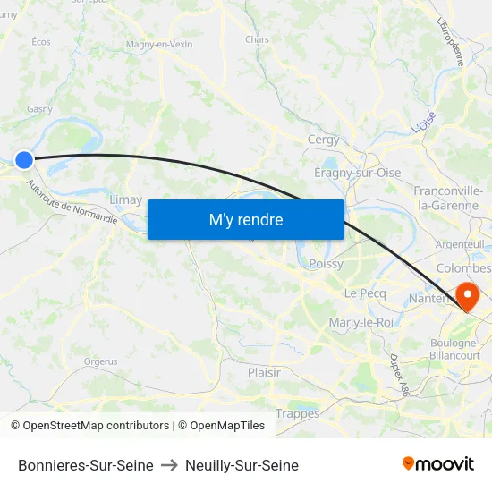 Bonnieres-Sur-Seine to Neuilly-Sur-Seine map