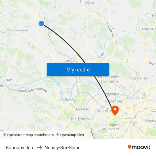 Bouconvillers to Neuilly-Sur-Seine map