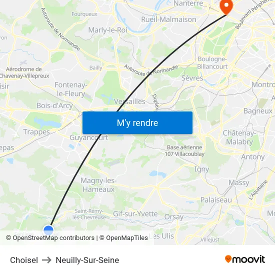 Choisel to Neuilly-Sur-Seine map