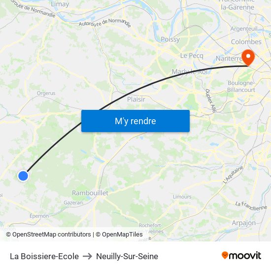 La Boissiere-Ecole to Neuilly-Sur-Seine map