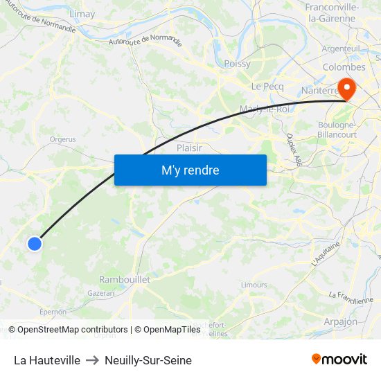 La Hauteville to Neuilly-Sur-Seine map