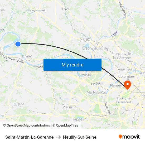 Saint-Martin-La-Garenne to Neuilly-Sur-Seine map
