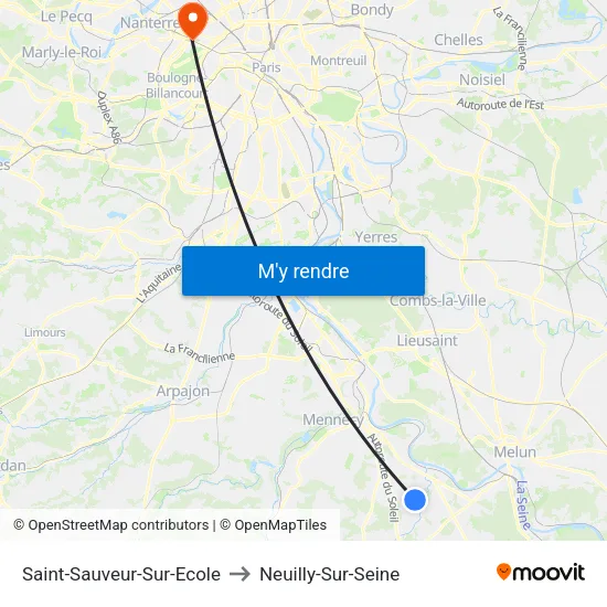 Saint-Sauveur-Sur-Ecole to Neuilly-Sur-Seine map