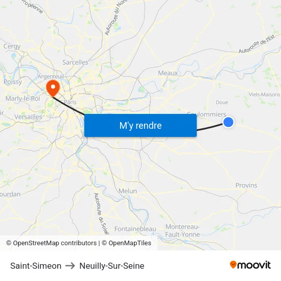 Saint-Simeon to Neuilly-Sur-Seine map