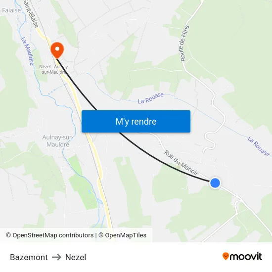 Bazemont to Nezel map