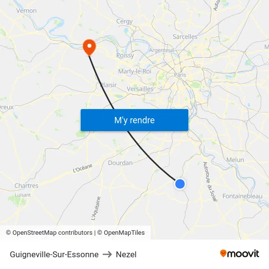 Guigneville-Sur-Essonne to Nezel map