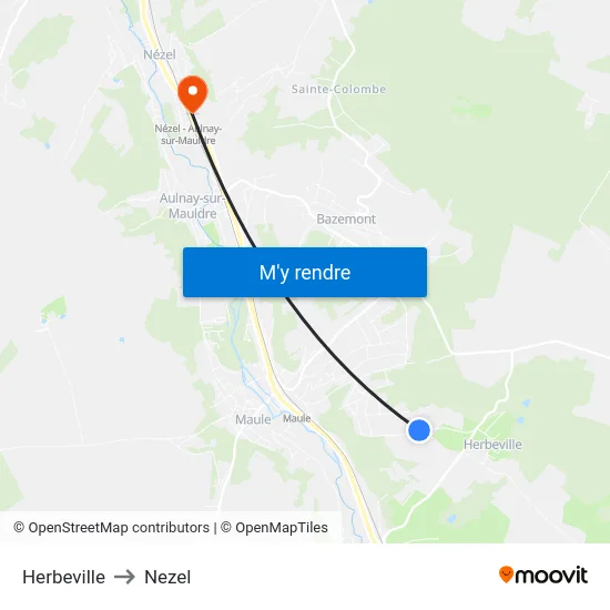 Herbeville to Nezel map