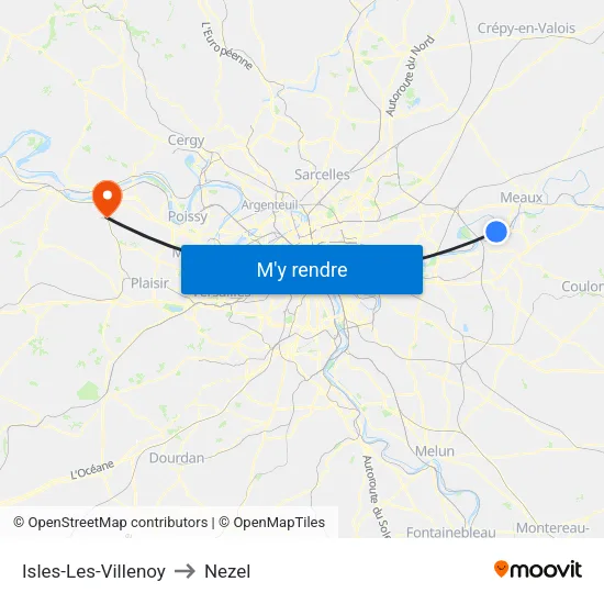 Isles-Les-Villenoy to Nezel map
