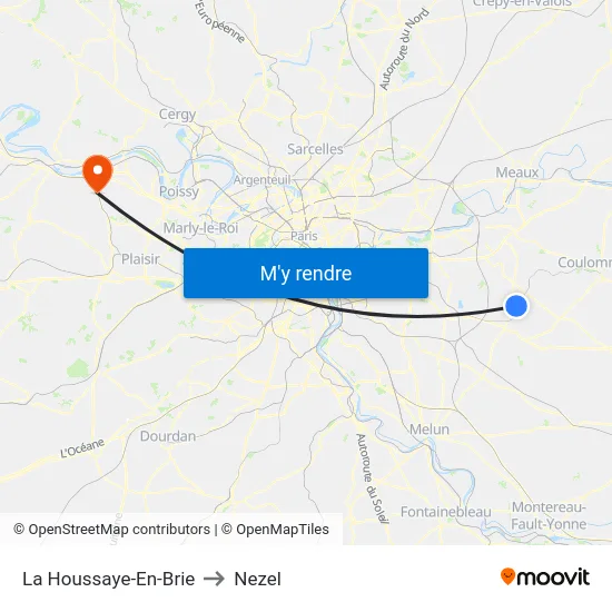 La Houssaye-En-Brie to Nezel map