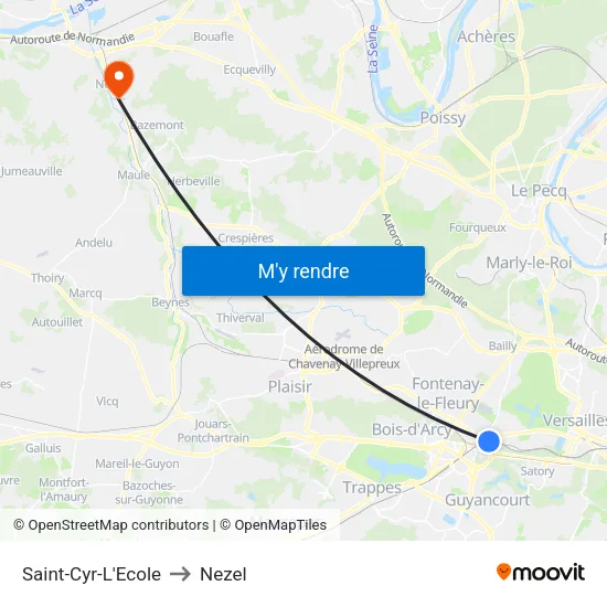 Saint-Cyr-L'Ecole to Nezel map