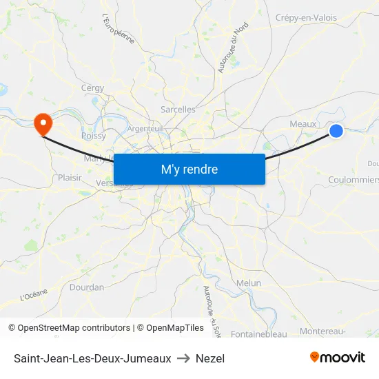 Saint-Jean-Les-Deux-Jumeaux to Nezel map