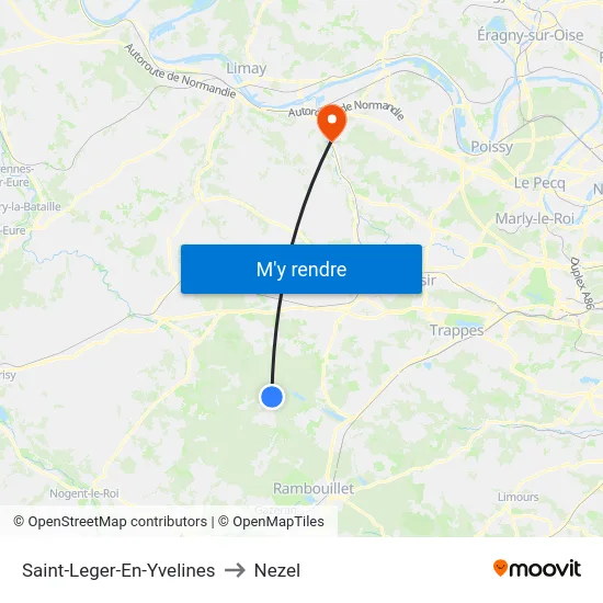 Saint-Leger-En-Yvelines to Nezel map