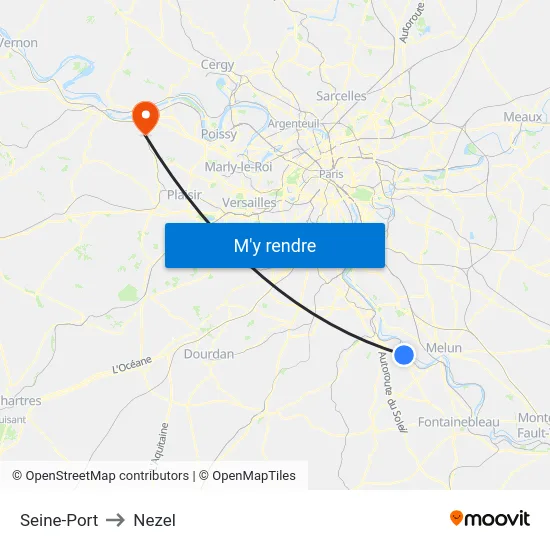 Seine-Port to Nezel map