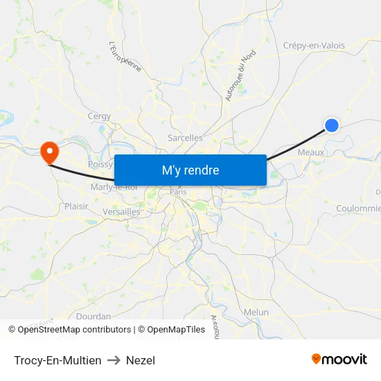 Trocy-En-Multien to Nezel map