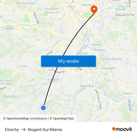 Etrechy to Nogent-Sur-Marne map