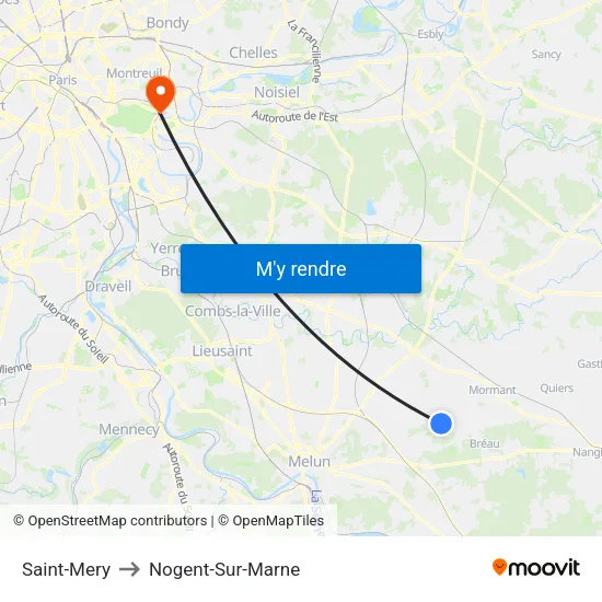 Saint-Mery to Nogent-Sur-Marne map