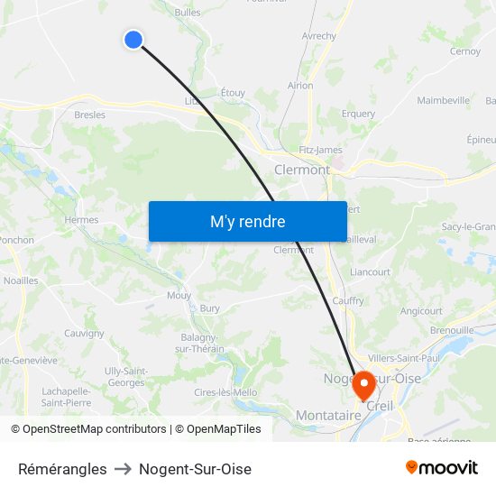 Rémérangles to Nogent-Sur-Oise map