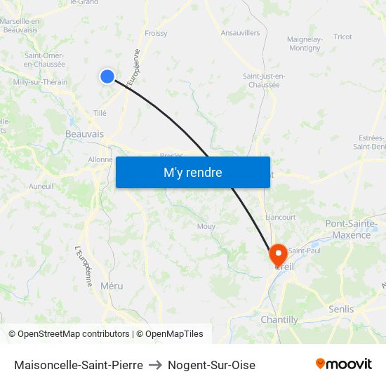 Maisoncelle-Saint-Pierre to Nogent-Sur-Oise map