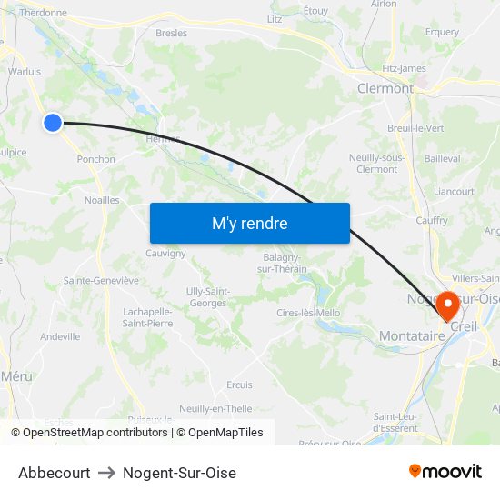 Abbecourt to Nogent-Sur-Oise map