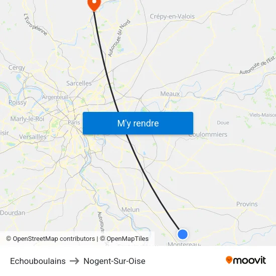 Echouboulains to Nogent-Sur-Oise map