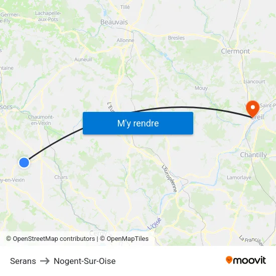 Serans to Nogent-Sur-Oise map