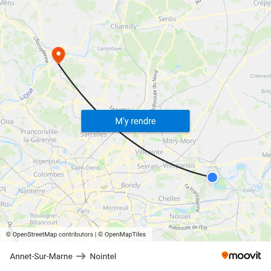 Annet-Sur-Marne to Nointel map