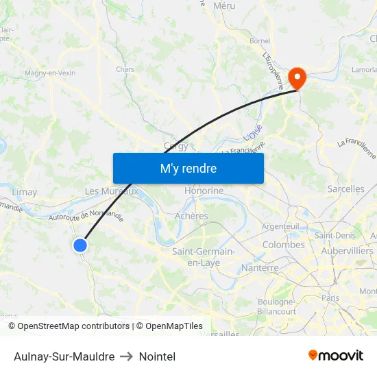 Aulnay-Sur-Mauldre to Nointel map