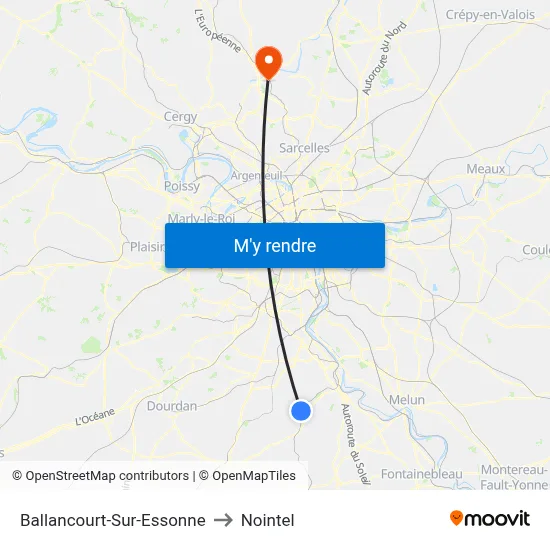 Ballancourt-Sur-Essonne to Nointel map