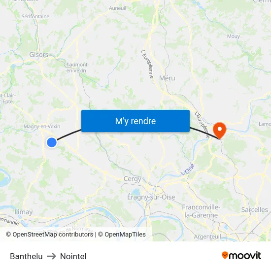 Banthelu to Nointel map