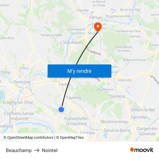 Beauchamp to Nointel map