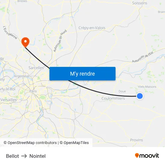 Bellot to Nointel map