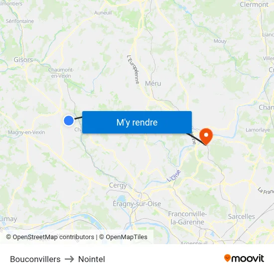 Bouconvillers to Nointel map