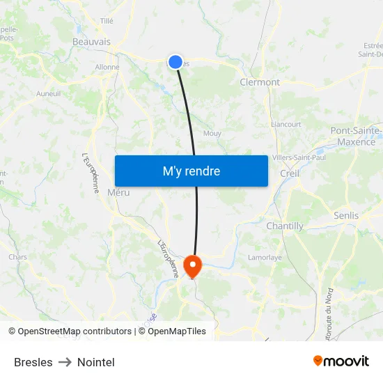 Bresles to Nointel map
