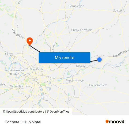 Cocherel to Nointel map